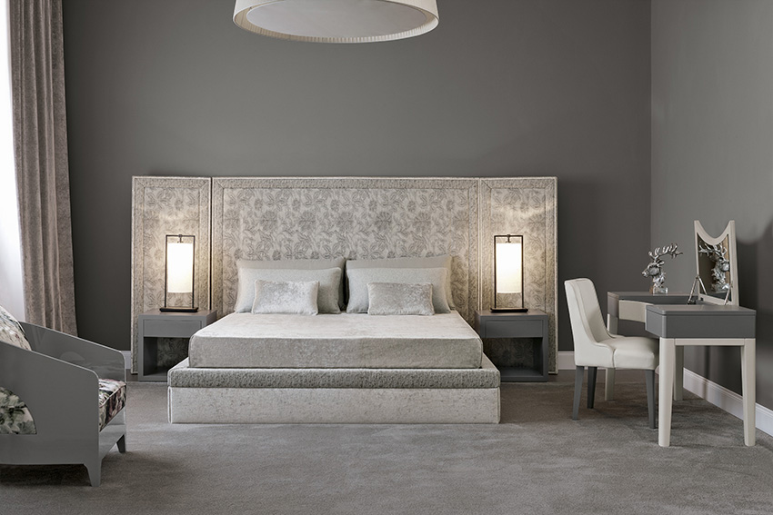 shades of grey sleeping room | oasis rooms | luxury interior design and