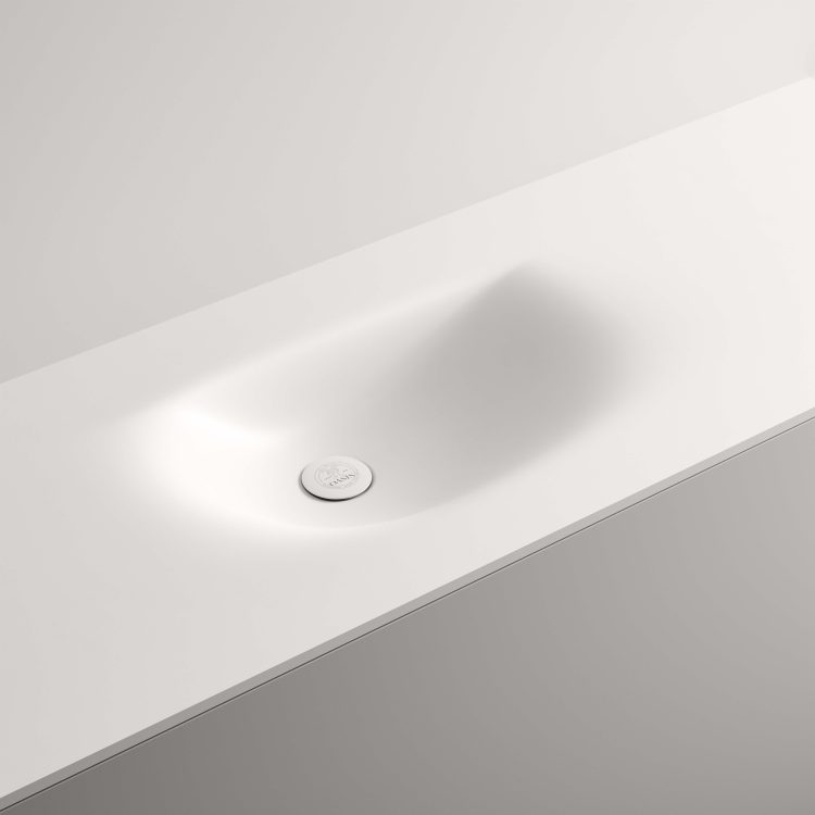 Drop integrated washbasin in Lightfeel
